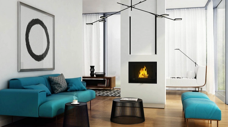 Semineu pe lemne cu focarul Franek 12 kw